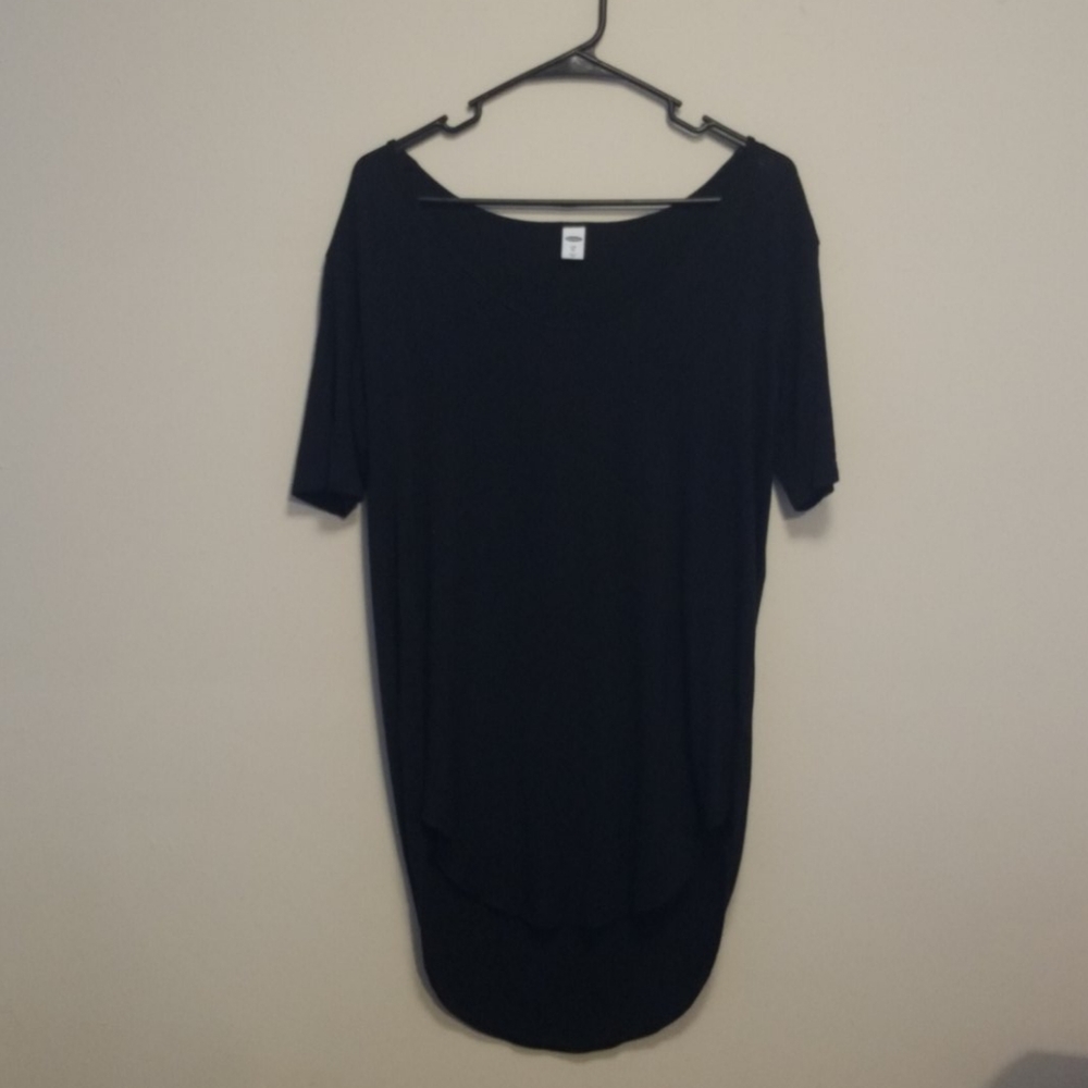 Old Navy Luxe Long Hi-Low Black Shirt Sz XS